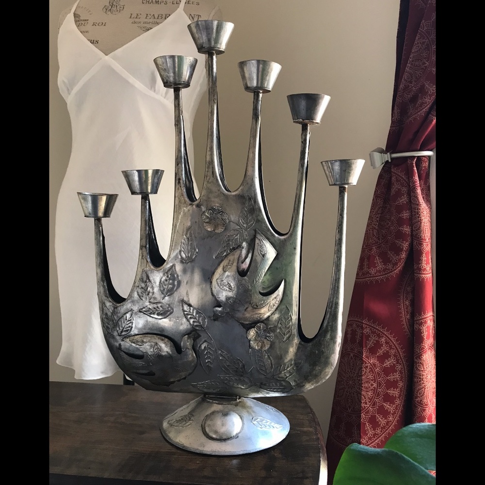 Gene Byron Highly-Collectible Scarce Vintage MCM Iconic Tin Candelabra